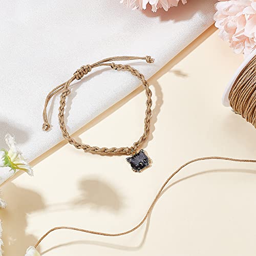 Image of PH PandaHall 100 Yards 1mm Waxed Cotton Cord Thread Beading String Waxed Craft String for Bracelet Necklace Making Crafting Beading Macrame Vase Decor, Burlywood