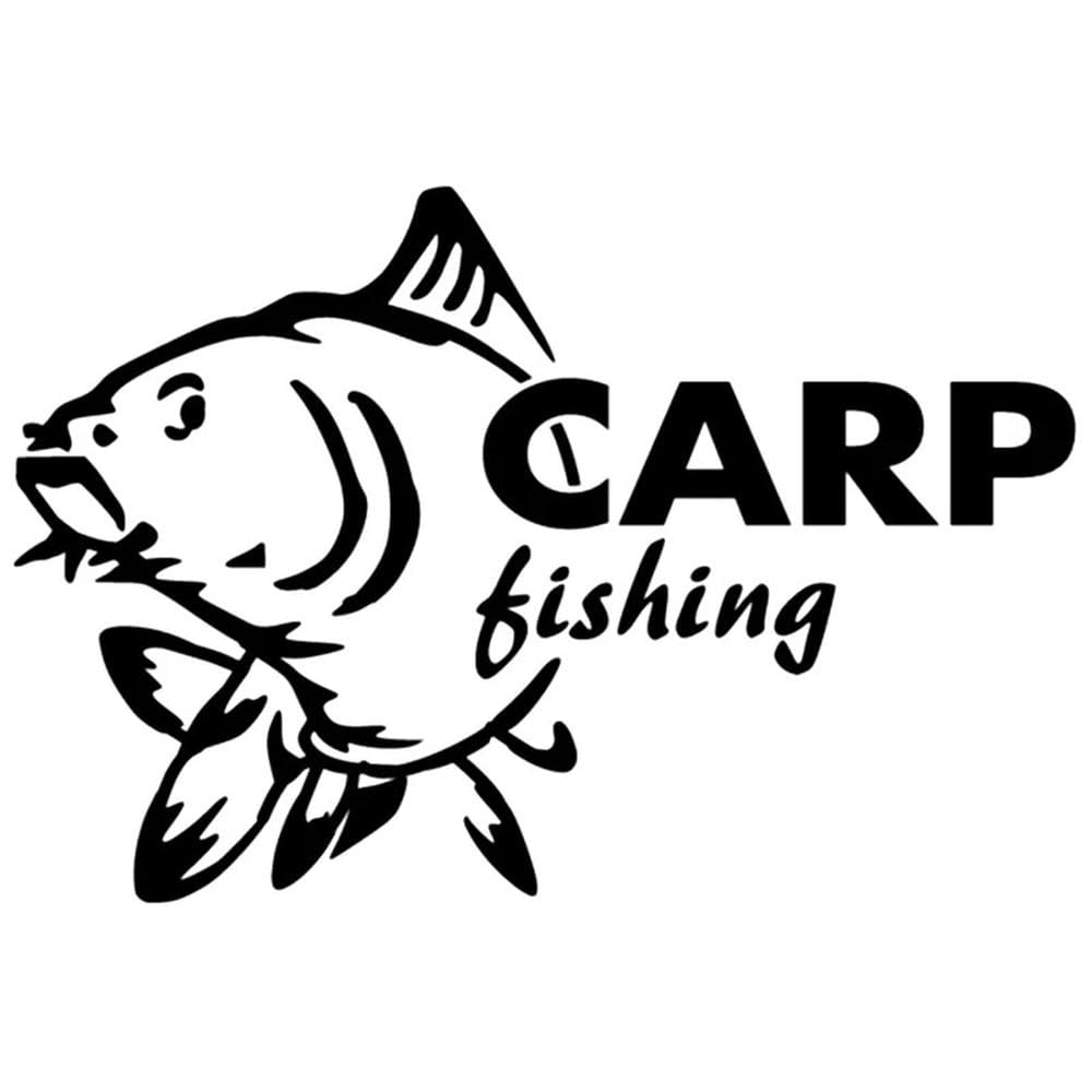 Carp Fishing Waterproof Styling Car Sticker Automobiles Exterior Accessories Vinyl Decals(Black,20cm x 13.5cm)