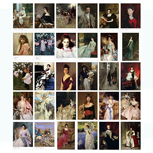 john singer sargent art - Vintage Art Postcards set of 30 Post card of American Artist John Singer Sargent variety pack Famous Painting Scenery,4 x 6 Inches