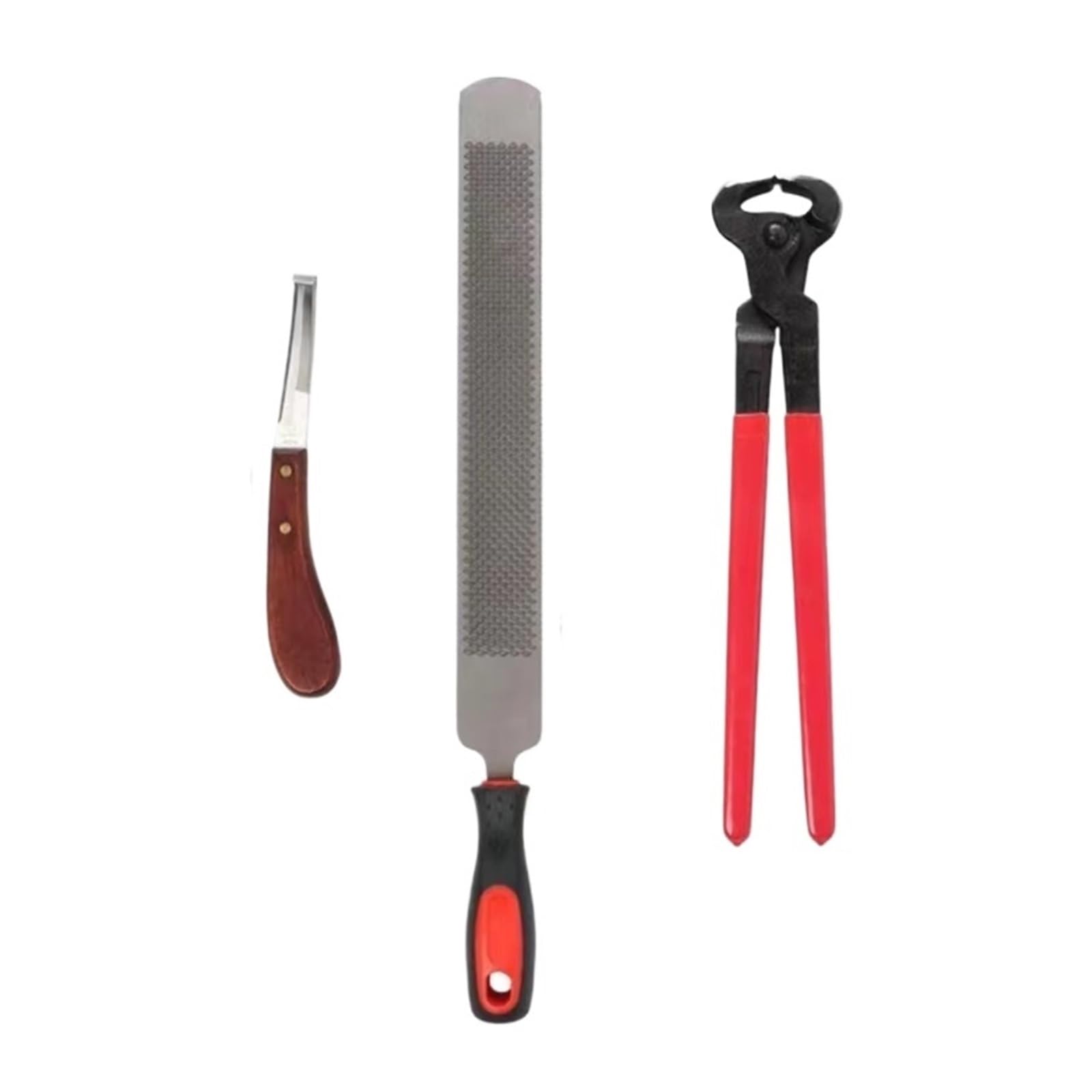 Herramientas Farrier, Juegos De Recorte Herradura 14 Pulgadas, Contienen Cepillo For Cuchillos Con Pinza For Caballos, Escofina For Pezuñas, Profesional 4 En 1 Hor