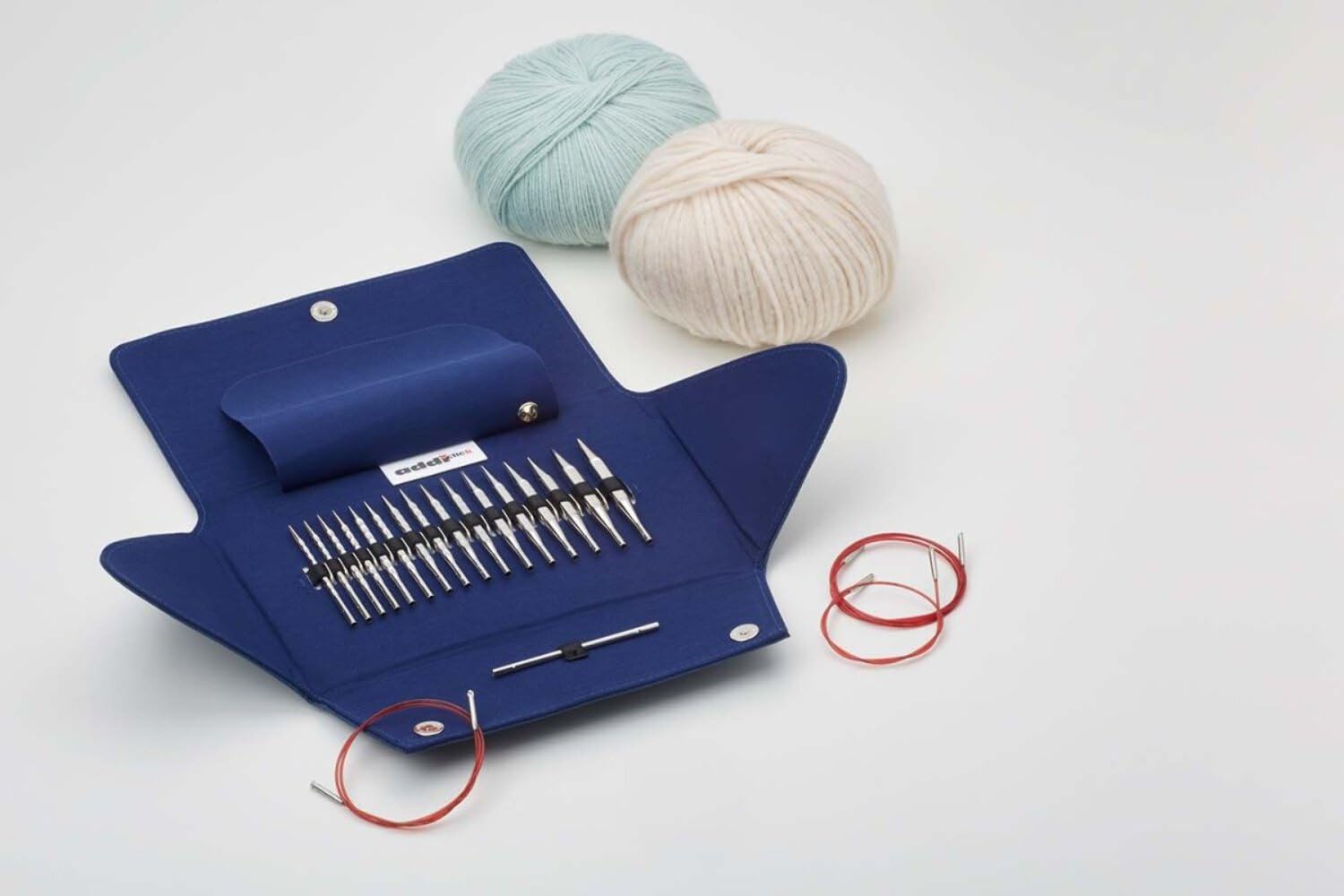 Addi Click Novel Lace Short Tip Set-8 PRS, 5 sznurków, 1 złącze, metal, rozmiar Oine