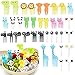 Cartoon Obst Gabel Kinder Wiederverwendbare Zahnstocher 36 Stück Cartoon Zahnstocher Augen Mini Zahnstocher Für Kinder Obstgabeln Bento Tiere Food Picks Kinder Plastik Obst Gabeln