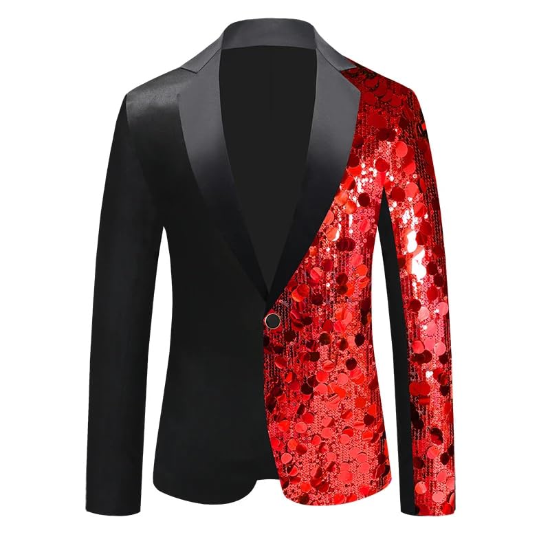 Men's Single Breasted Sequins Stage Suit Jacket Men Party Hip Hop Suit Blazer4