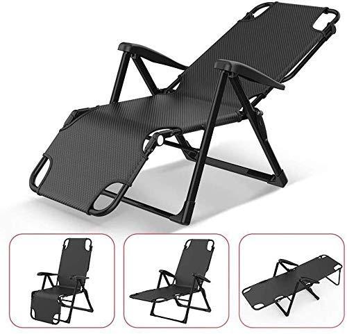 Chaise longue de jardin confortable pour le camping pliable et legere gris
