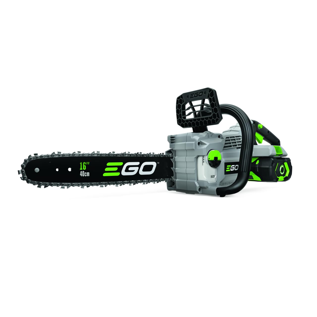 EGO Power Tronçonneuse CS1614E 40cm Guide 20.0m/s 90PX - 3/8" x 1.1mm Chaîne Batterie BA2800T 5.0Ah Quick Charger CH5500E