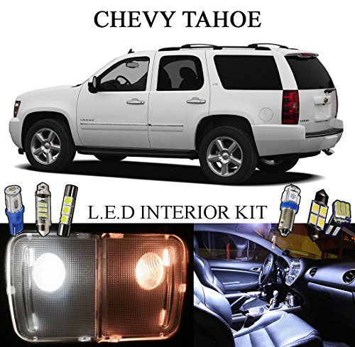 2011 Chevy Tahoe Xenon White LED Interior package + Vanity/Sun Visor + License Plate (12 pieces)