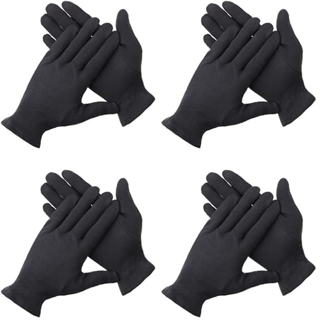 Gant noir gants coton noir epais taille L 4 paires gants thermiques gants hiver pour hommes et femmes protection des mains tres confortables lavables reutilisables et respirants lot de quatre paires