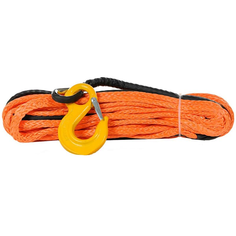 Lina do wyciągarki, Lina 10 mm x 30 m Syntetyczna linka wciągarki Uhmwpe z hakiem do narzędzi do pojazdów terenowych 4x4 Pomarańczowy, czerwony, niebieski, szary(Oranje)