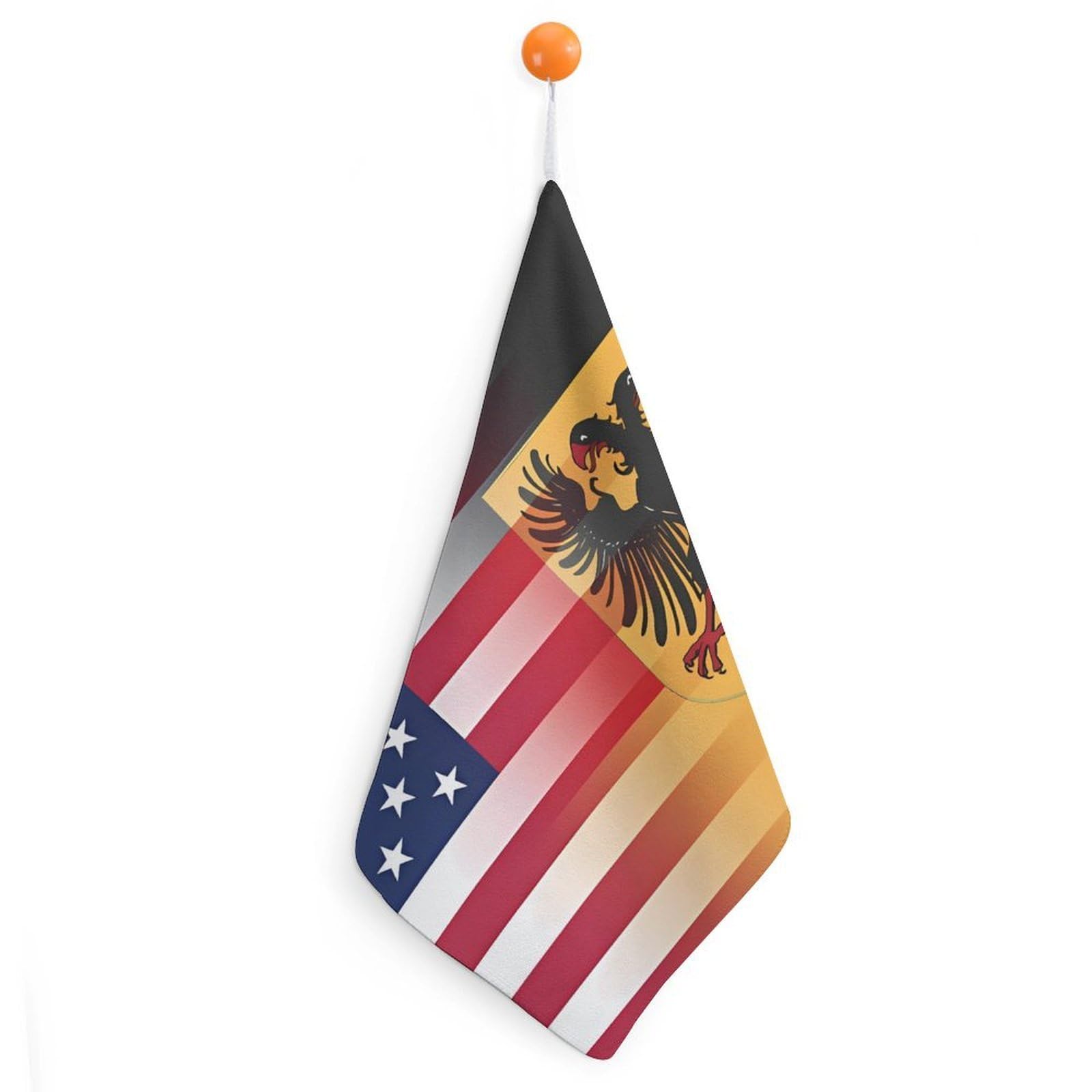 CGSBNGHA U.S. And German Flag Hand Towel Hanging Face Towels Cleaning Cloths Handkerchief for Bathroom Kitchen