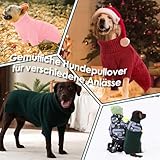 AOFITEE Hundepullover für Große Hunde, Warmer Weihnachts Hundepullover XXL Hunde Pullover, Rollkragen Winter Grün Strickpullover Hundepulli GroBe Hund Christmas Sweater, Pullover für Labrador