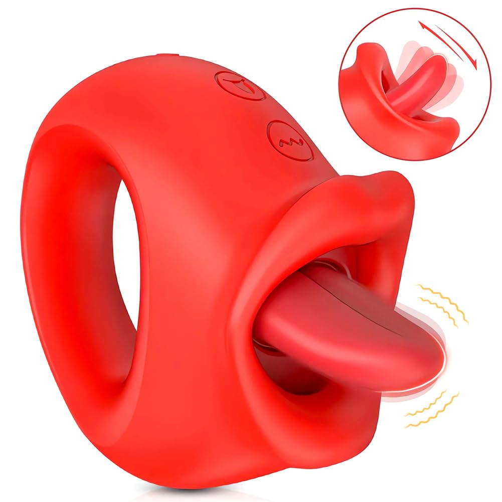 Lingua Vibrante Clitoride Sexytoysys Coppia - Vibrator con 10 Modalità Leccamento e 10 Modalità Vibrazione, Vibratore con Anello Tiro Stimolatore per Clitoride, Toys Sessuali per Donna Uomini Coppie