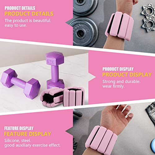 IMIKEYA 1 par de pesos de pulso com alças ajustáveis e pesos de pulso para mulheres, homens, treino,