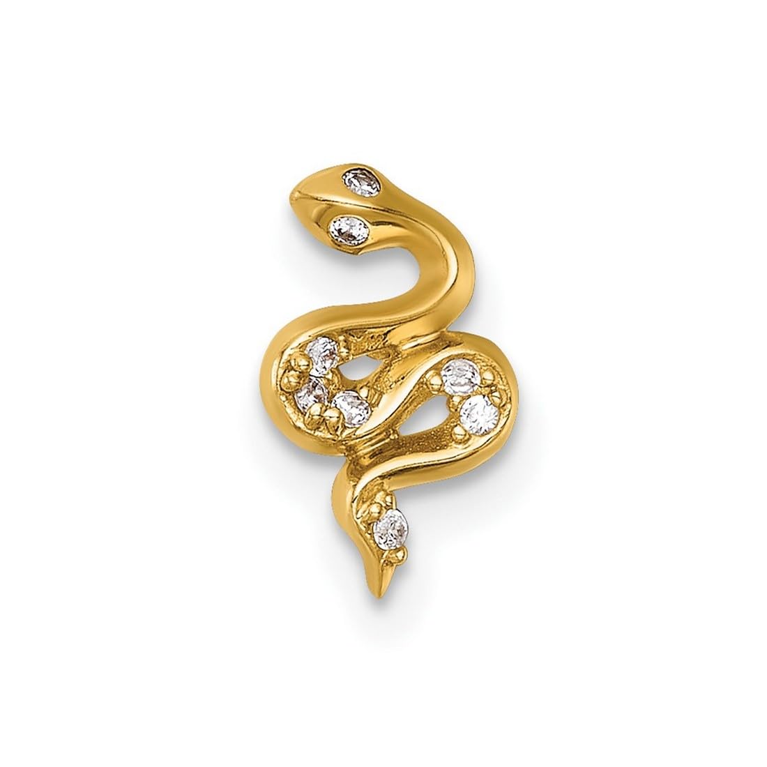 Labret-Ohrstecker mit 14 Karat und 16 Gauge, polierter Zirkonia, künstlicher Diamant, Schlangen-Labret-Ohrstecker – Schmuckgeschenk für Mutter, One Size, Zirkonia Edelstein Metall, Zirkonia