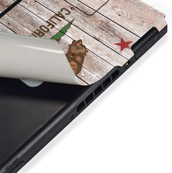 Skinit Decal Gaming Skin Compatible with Nintendo Switch Bundle - California Flag Dark Wood Design