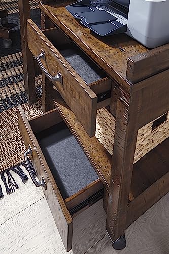 Image of Signature Design by Ashley Baldridge Rustic Industrial Office Printer Stand with Storage, Brown