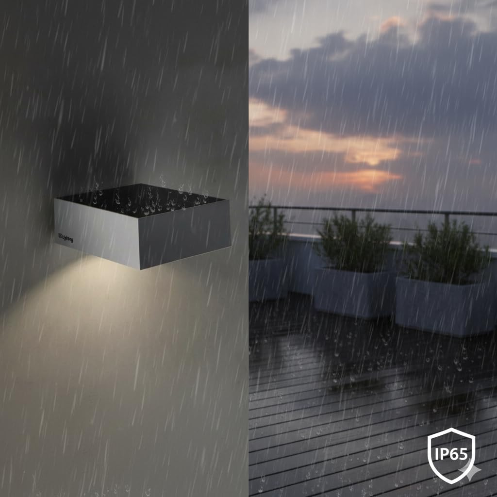 M Ledme - Applique LED solare da parete White Bin 2W, luce esterna con sensore di movimento e crepuscolare, protezione IP65, illuminazione 4000K (neutra), ricarica rapida e autonomia di 6-8 ore