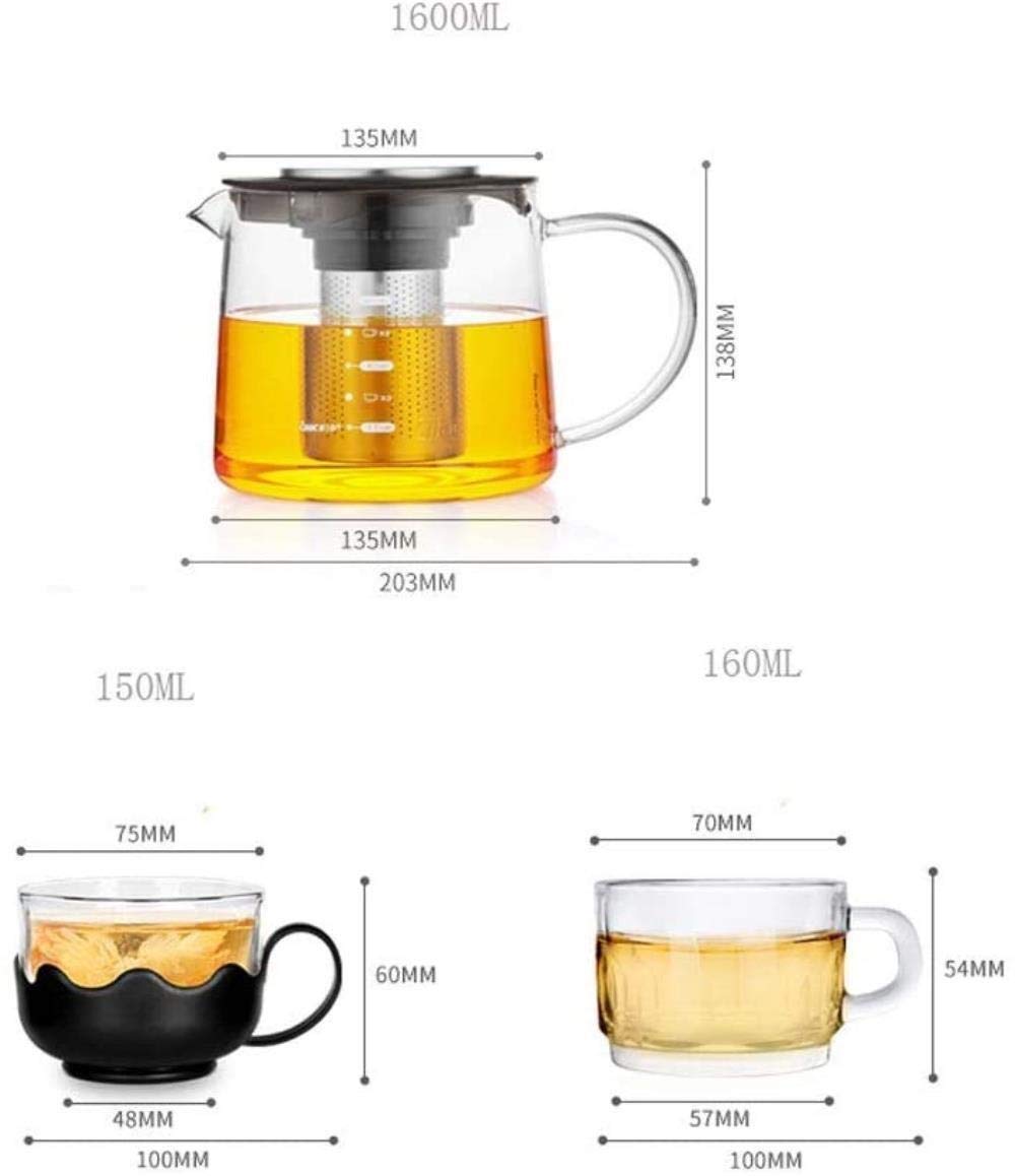 Útil Hervidor Tetera Taza Tetera De Vidrio Estable Hormiga Resistente Al Calor Tetera Engrosamiento Salud Olla Filtro Filtro De Acero Inoxidable Tetera Cocina Hogar Tetera Taza De Té,Olla Individual