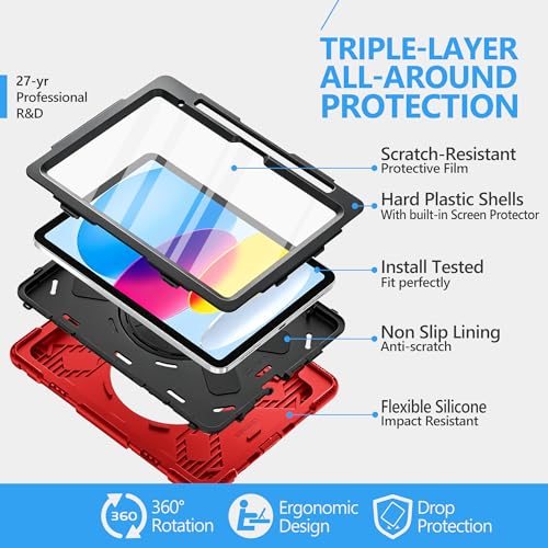 Image of Miesherk STOCK iPad (A16) 11th /10th Generation Case, Red