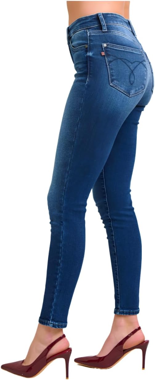 Judy Blue Mid Rise Thermal Vintage Skinny Jean- Ivory Gem