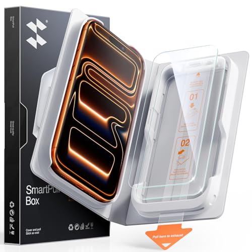 Image of SMARTDEVIL 2 Pack Tempered Glass Screen Protector for iPhone 17 Pro | SmartPull Box Bubble-Free Instant Install Applicator, 9H Military-Grade Protection, Case-Friendly