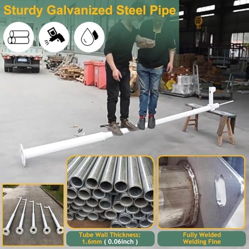 Universal Dome Camera Mount Post - 350cm Outdoor Security Pole with Junction Box & Wire Hole for Solar Lights - 2 Sections for Enhanced Stability & Versatile Surveillance Solutions