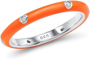 Sterling Silver Rainbow Enamel Ring: Embrace the Brilliance of Eternity