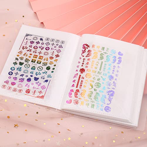 Jmeowio 40 Slots Nail Art Sticker Storage Book Nail Art Decals Collecting Album Nail Stickers Empty Display Book Collecting Holder Binder Book Plastic Diy Nail Art Design Tools For Nail Art Sticker thumb #1