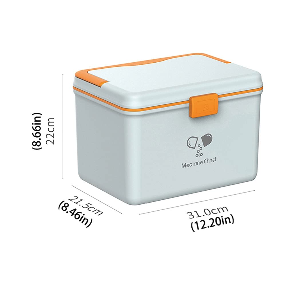 Botiquin 12.20 pulgadas Kit de primeros auxilios Caja de plástico Caja de almacenamiento doméstico Caja de almacenamiento de medicina de emergencia médica portátil Botiquin de Primeros Auxilios