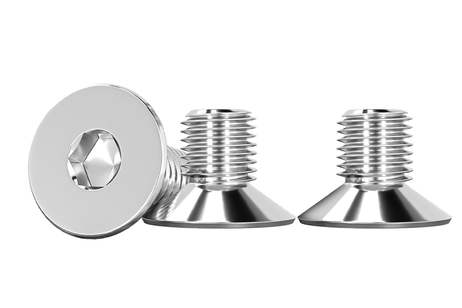 Drenky M8 X 10mm Stainless Steel M8 Countersunk Bolts, 10 Pcs Hex Socket, DIN 7991 / ISO 10642, Machine Screws Rustproof