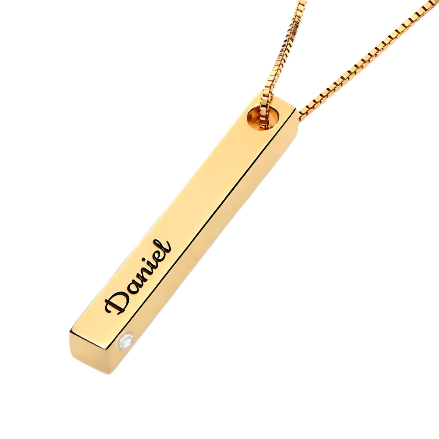 OAK & LUNA Personalized Pillar Bar Necklace