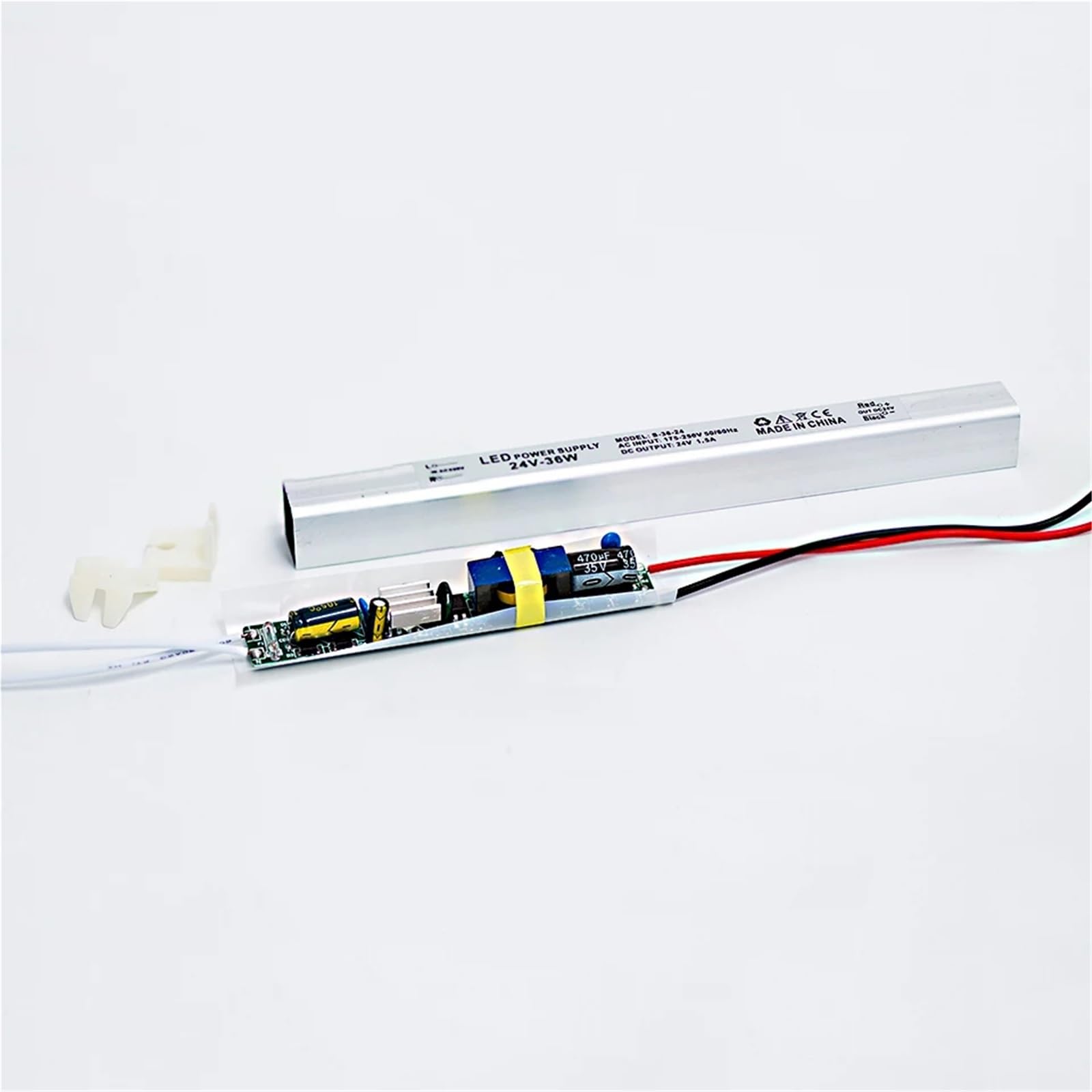 Sterownik LED Zasilacz wyjściowy DC12V 24V 36W Wejście AC175V-250V Aluminiowy transformator oświetleniowy (12V-36W-1 sztuka)