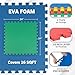 EVA Foam Mat Tiles 4-Pack - 16 SQ FT Interlocking Padding for Playroom or Gym Flooring - Workout Mat or Baby Playmat by Stalwart (Multicolor)