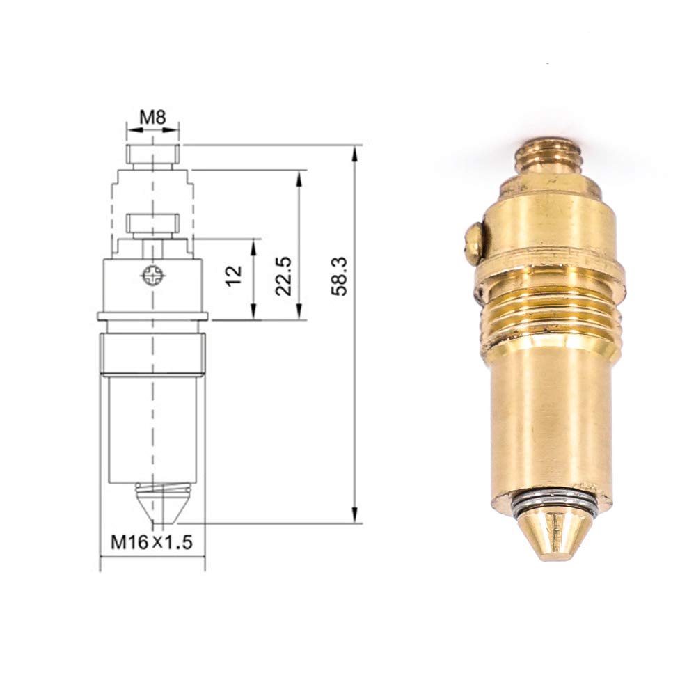 2 Tappi Di Ricambio Per Lavello In Ottone A Scatto - Filetto M8 E M16, Altezza 54,6 Mm, Per Lavabo E Bagno - 2