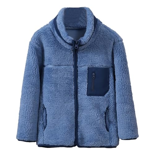 Girls Boys Fluffy Sherpa Fleece Jacket Teens Kids Fuzzy Fur Thicken Zipper Windproof Outerwear casual Winter Warm Coat