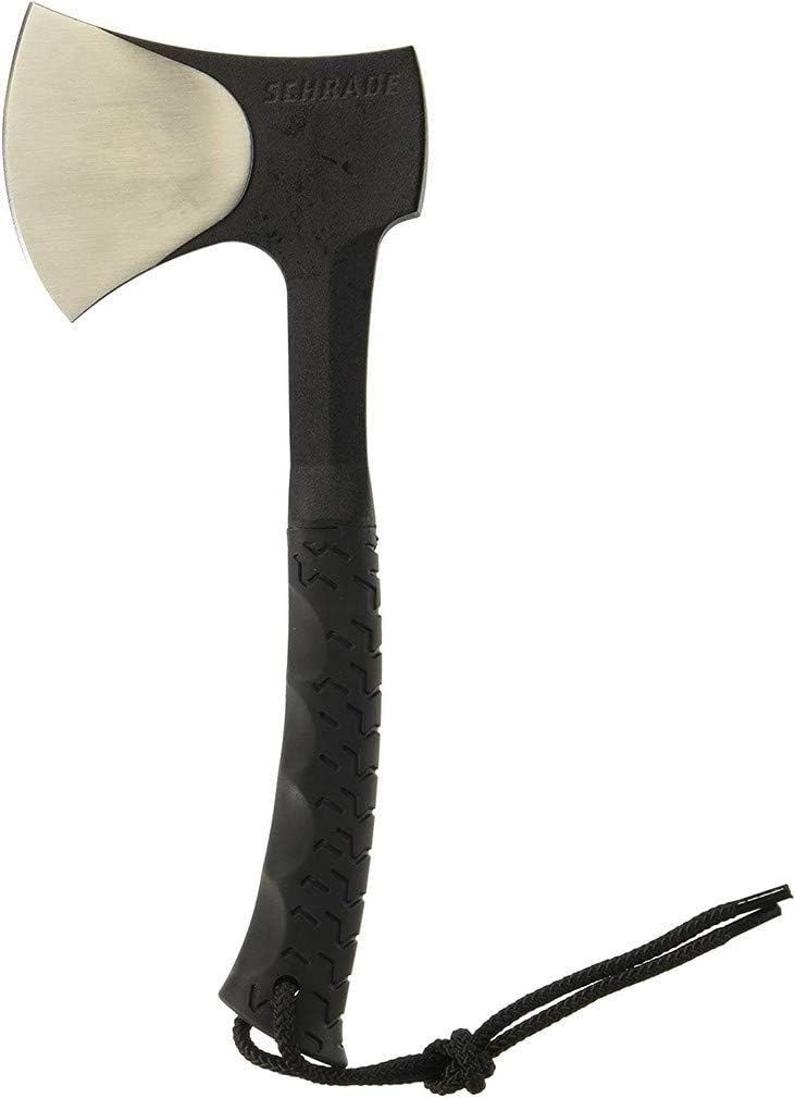 Schrade SCAXE10 11.1in Full Tang Hatchet with 3.6in Stainless Steel Blade and TPR Handle for Outdoor Survival Camping and Everyday Tasks , Black : Everything Else