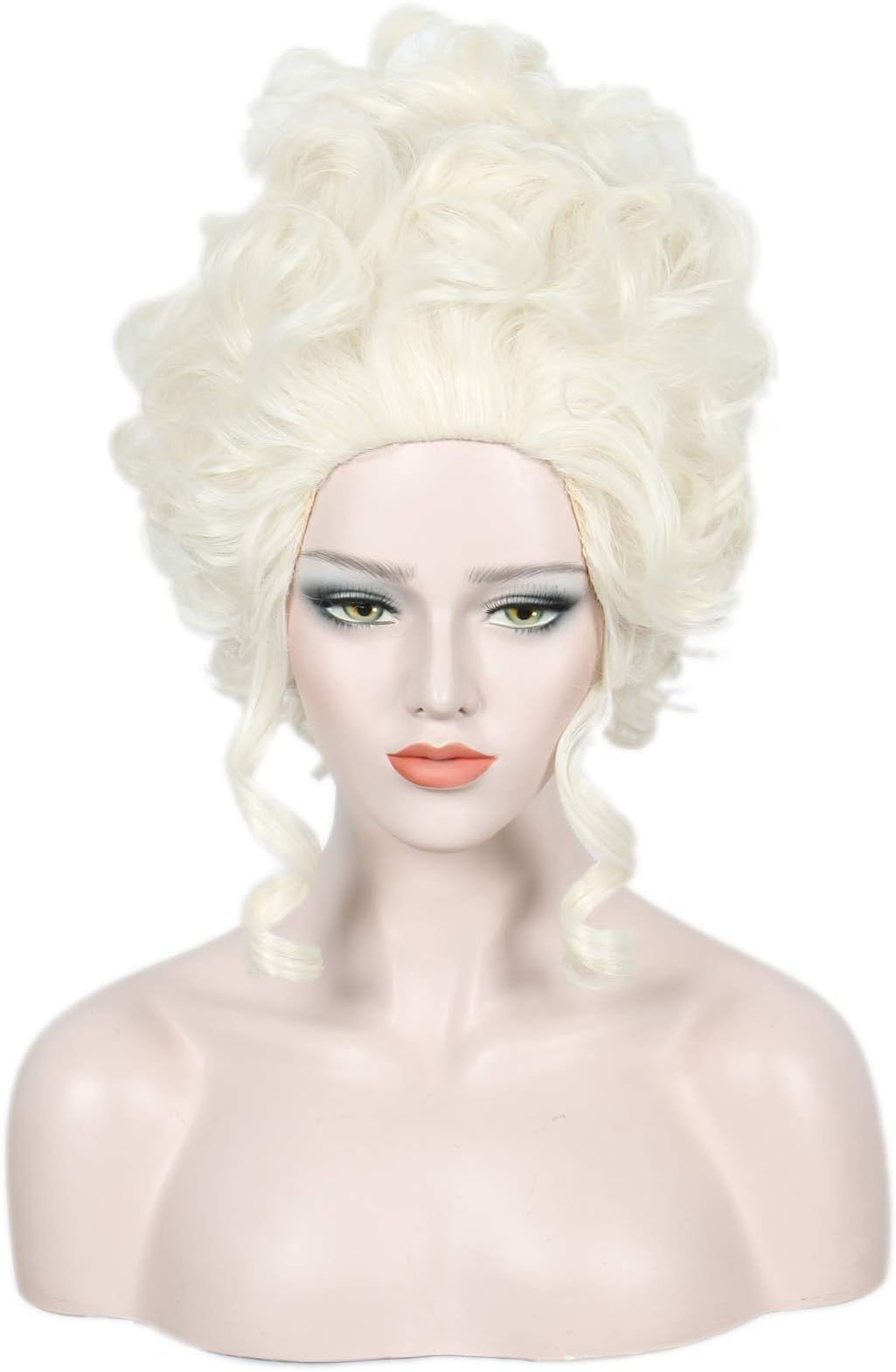LeMarnia Medieval Queen Wig Blonde Curly Beehive Wig