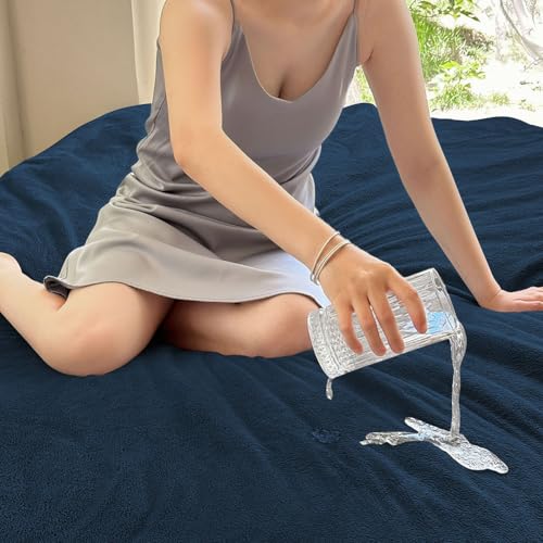 NSNLGSGC Manta impermeable 152 x 203 cm, manta de amor para parejas, enamorados, adultos y niños, manta impermeable de franela, sherpa, líquida, hasta 1500 g, azul marino