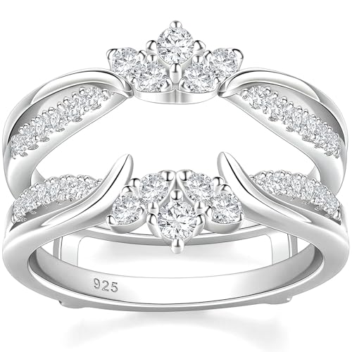 SHELOVES Moissanite Ring Enhancers for Engagement Rings Guard Stacking Wedding Bands 925 Sterling Silver 5-10