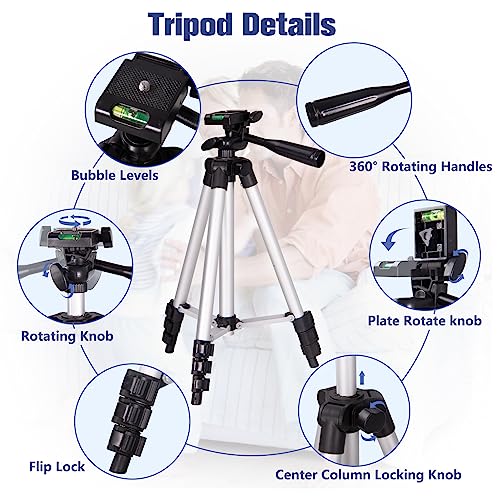 Lusweimi LSW-3110A Phone Tripod, Lusweimi 44-Inch Iphone Tripod With Phone Holder Mount/Wireless Remote For Cell Phone/Camera/Webcam/Gopro thumb #2