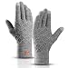 Produktbild Touchscreen Winterhandschuhe, Winter Strick Handschuhe, Warme Fahrradhandschuhe mit Weichem Futter Elastische Manschette, Warme Sports Handschuhe für Texting, Radfahren, Outdoor Aktivitäten (Grey-L)