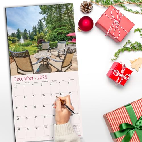 Image of RED EMBER Porch Escapes 2025 Wall Calendar 12 Month | 12 inch x 24 inch Open | Thick & Sturdy Paper | Giftable | Calendar 2025