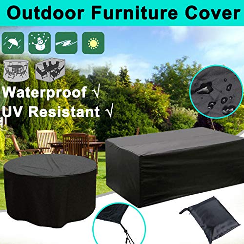 Bebling 16 Dimensioni Outdoor Garden Furniture Cover Impermeabile Oxford Tessuto Divano Protezione Patio Vento Pioggia Neve BBQ Antipolvere UV Nero 3XL