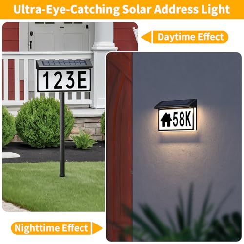 Numéros de maison éclairés solaires étanches avec 3 couleurs de lumière - 7