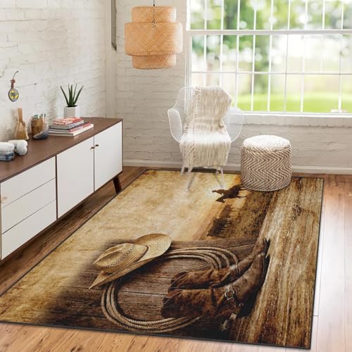 Tapete lavable estilo vaquero 5'x7' con respaldo antideslizante miniatura 4