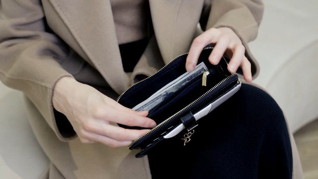 Miss Lulu Monedero Mujer, Tri Color Largo Cartera Embrague Con 12 Ranuras, Cartera De Señora De Cuero Muy Suave, Cartera Larga