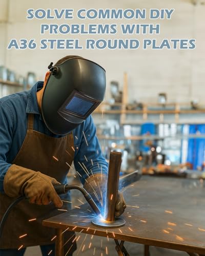 Image of Steel Plate Sheet 1 /8 inch x 8 inch Diameter Round Weldable 2 Pcs A36 Steel Sheet Metal Base Plate Disk for Construction (8 in, 2 Pcs)