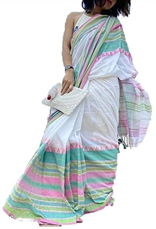 zayraa Women's Cotton Saree With Blouse Piece-picture-52