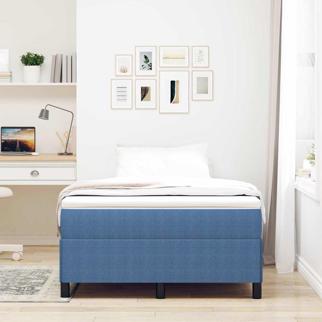 Tkanina sztruksowa nowoczesny design Box Spring Niebieski 120 x 200 cm