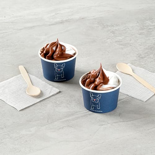 Image of Restaurantware Coppetta 4-Ounce Dessert Cups, 200 Disposable Ice Cream Cups - Lids Sold Separately, Heavy-Duty, Frenchie Paper Frozen Yogurt Bowls, For Hot And Cold Foods