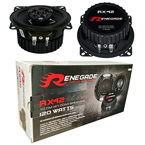 Haut-parleurs de voiture 10cm RENEGADE RX42 coaxiaux 2 voies 120W 4 ohms